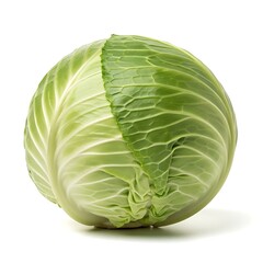 Fototapeta premium Fresh green cabbage vegetable isolated on white background