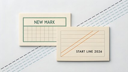 Minimal layout of intersecting plates displaying new mark and start line