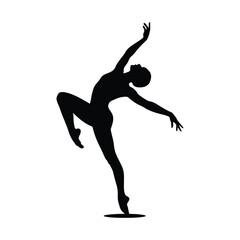 Elegant ballet dancer silhouette in a graceful pose, showcasing artistic movement and classic beauty, isolated on