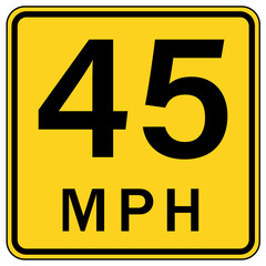 speed limit 45 sign