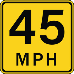 speed limit 45 sign