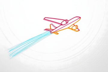Abstract Colorful Airplane Illustration - Travel and Aviation Concept