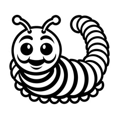 Glyph Style Caterpillar Insect Icons