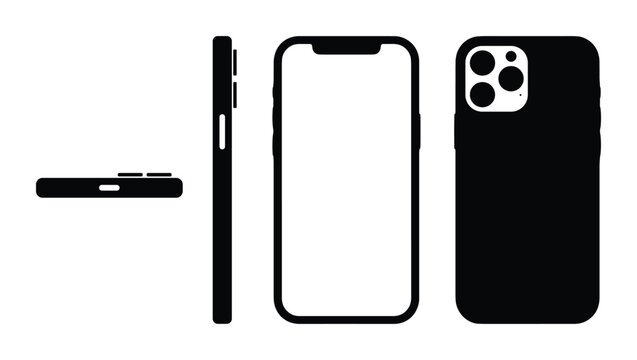 Smartphone case blueprint, phone case design, mobile accessory, blank template, electronic device protection.