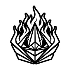 Glyph Style Fire Logos
