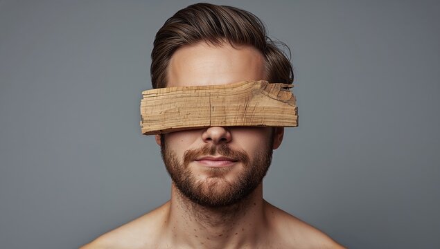 Obscured Vision, Wooden Texture A Study in Contrast and Sensory Deprivation.