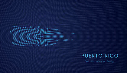 Puerto Rico dotted digital map for data visualization design
