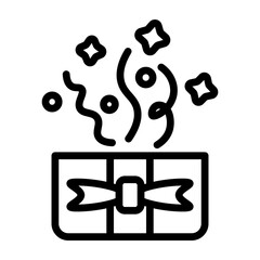Celebration Gift Vector Line Icon Design