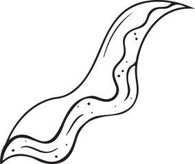 Crispy Bacon Strip Line Art – Vector Illustration of Fried Bacon