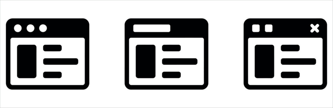 Modern UI website window, representing browser and internet navigation, ideal for web design and development projects with a clean, minimalist style.