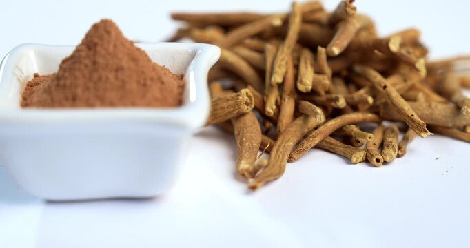 Ashwagandha or Aswaganda OR Indian Ginseng is an Ayurveda medicine in stem and powder form