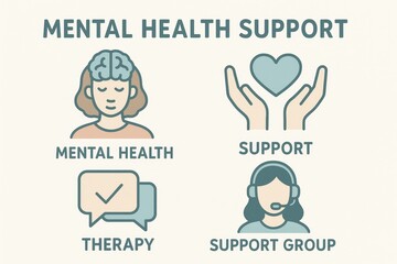 Fototapeta premium Mental health support services and resources for well-being and therapy