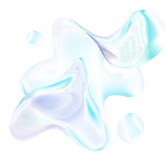 Iridescent Abstract Liquid Shape 