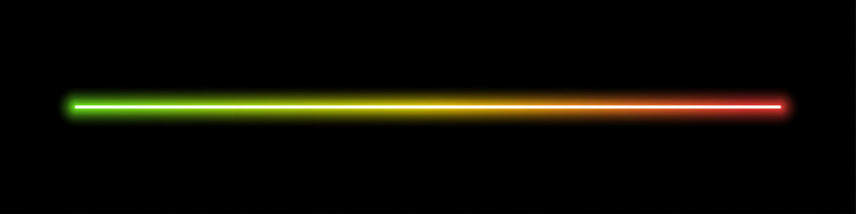Neon glowing straight light beam technology element. abstract bright vivid spectrum colorful illumination. linear gradient effect modern background design.