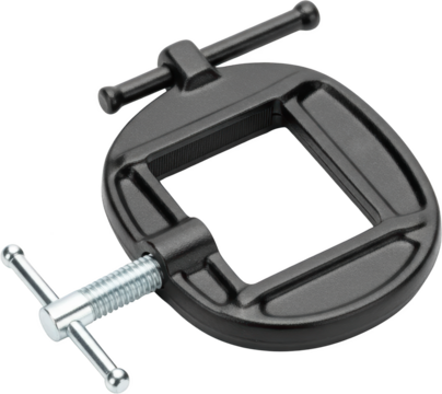 A Black C Clamp Tool With A Threaded Metal Screw And Handle Isolated On A Transparent Background Isolate Hardware Grip Fastening Workshop Industrial Equipment