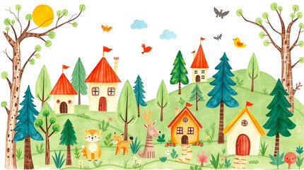 fairy tale castle illustration