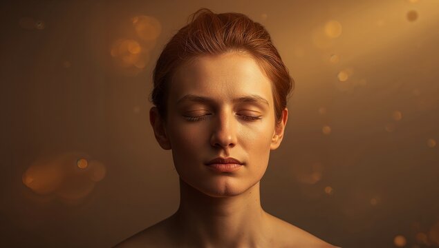Serene Contemplation, Gentle Light Warm Hues and Soft Textures Embrace Stillness.