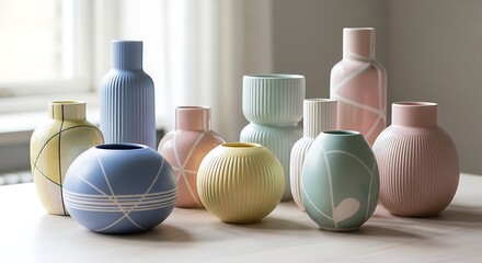 Modern pastel ceramic vases