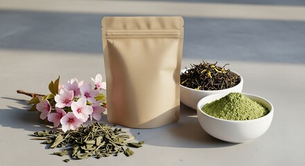 Tea pouch, matcha, loose tea