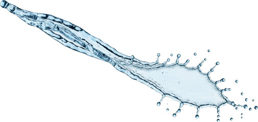 Obraz premium A liquid water splash with droplets and splashes dynamic fluid motion isolate clear clean fresh abstract wave flow wet natural purity beverage hydration