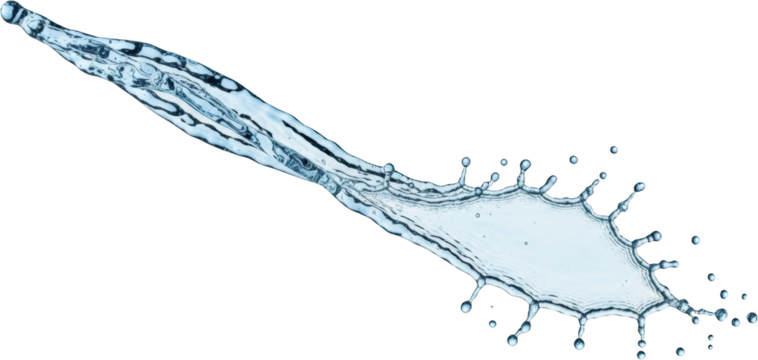 A liquid water splash with droplets and splashes dynamic fluid motion isolate clear clean fresh abstract wave flow wet natural purity beverage hydration - Powered by Adobe