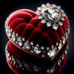 Heart Jewelry: Red velvet diamond heart