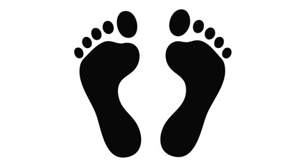Pair of human footprints left and right mark isolated