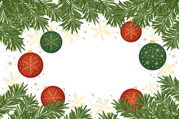 Merry christmas background with tree branches