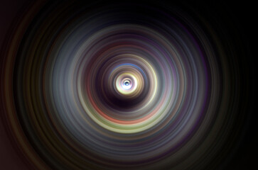 Abstract multicolored swirl on a black background. A trendy futuristic backdrop for design.
