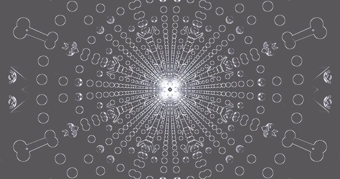 This seamless tunnel video loops continuously, featuring a captivating design of shapes and patterns that draw the viewer into a unique visual journey. The motion creates an engaging ambiance.