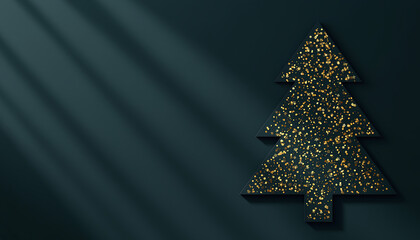 Celebrate the Season with a Modern Christmas Tree Design Featuring Elegant Golden Details Perfect for Holiday Greetings and Festive Promotions