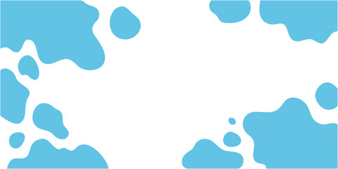 シンプルな水色の牛柄のフレーム