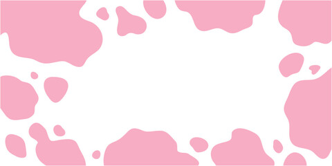 ピンクの牛柄フレーム