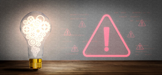 Cybersecurity alert warning showing red cyber for data breach, network threat, and cyber security system vulnerability with emphasis on security risk, caution, digital protection Vouch