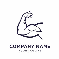 Strong Bicep Flex Logo Design for Fitness and Gym Brands.