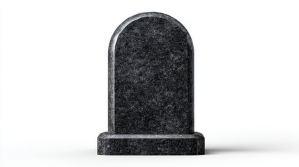 isolated blank black granite tombstone
