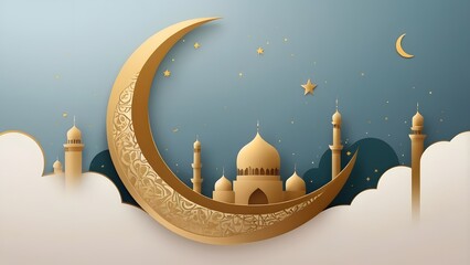 Golden Crescent Over Clouds