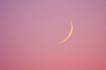 Crescent Moon at Sunset - Serene Night Sky