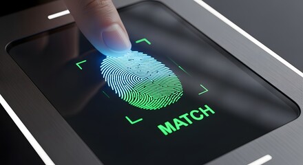 Fingerprint scan verification secure biometric identification and access control technology