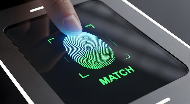 Fingerprint scan verification secure biometric identification and access control technology