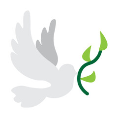 Peace Dove Vector Flat Icon Design