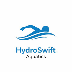HydroSwift Aquatics logo with a blue swimmer silhouette over a wave icon.