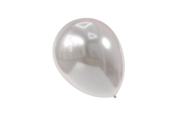 3d silver balloon icon. celebration party concept. Minimal cartoon party balloon decor festive for party invitation banner. isolated on white background. 3d render.