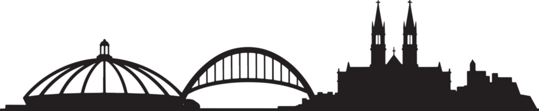 Wroclaw skyline detailed silhouette vector illustration on transparent background