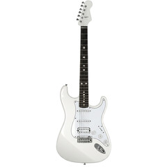 Pearl White Electric Guitar isolated transparent background