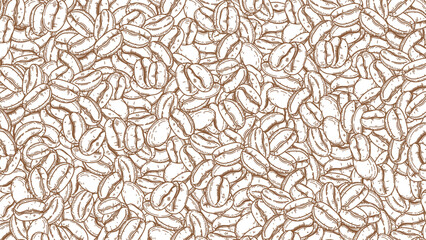 coffee background. Coffee beans in frame, border. Coffee beans wallpaper. Coffee Beans Illustration for packaging.