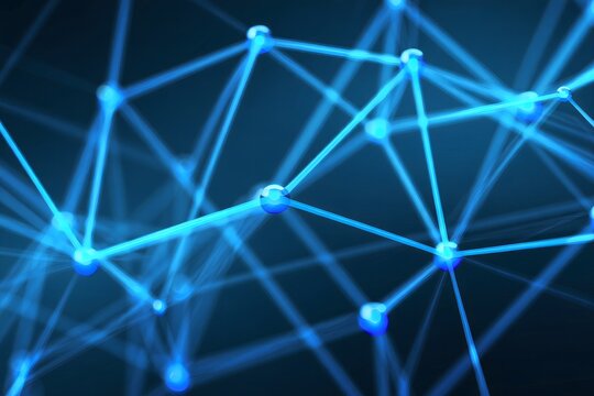 Abstract Blue Network Connection - Futuristic Digital Data Visualization