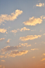 Beautiful clouds illuminated by sunrise. 