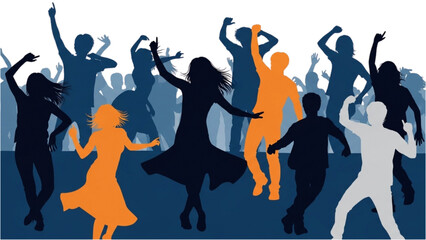 Party People Silhouette Vector Graphic