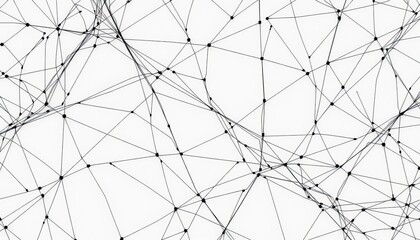 Obraz premium Intricate network of fine black carbon lines forming abstract patterns on white background, weave, design